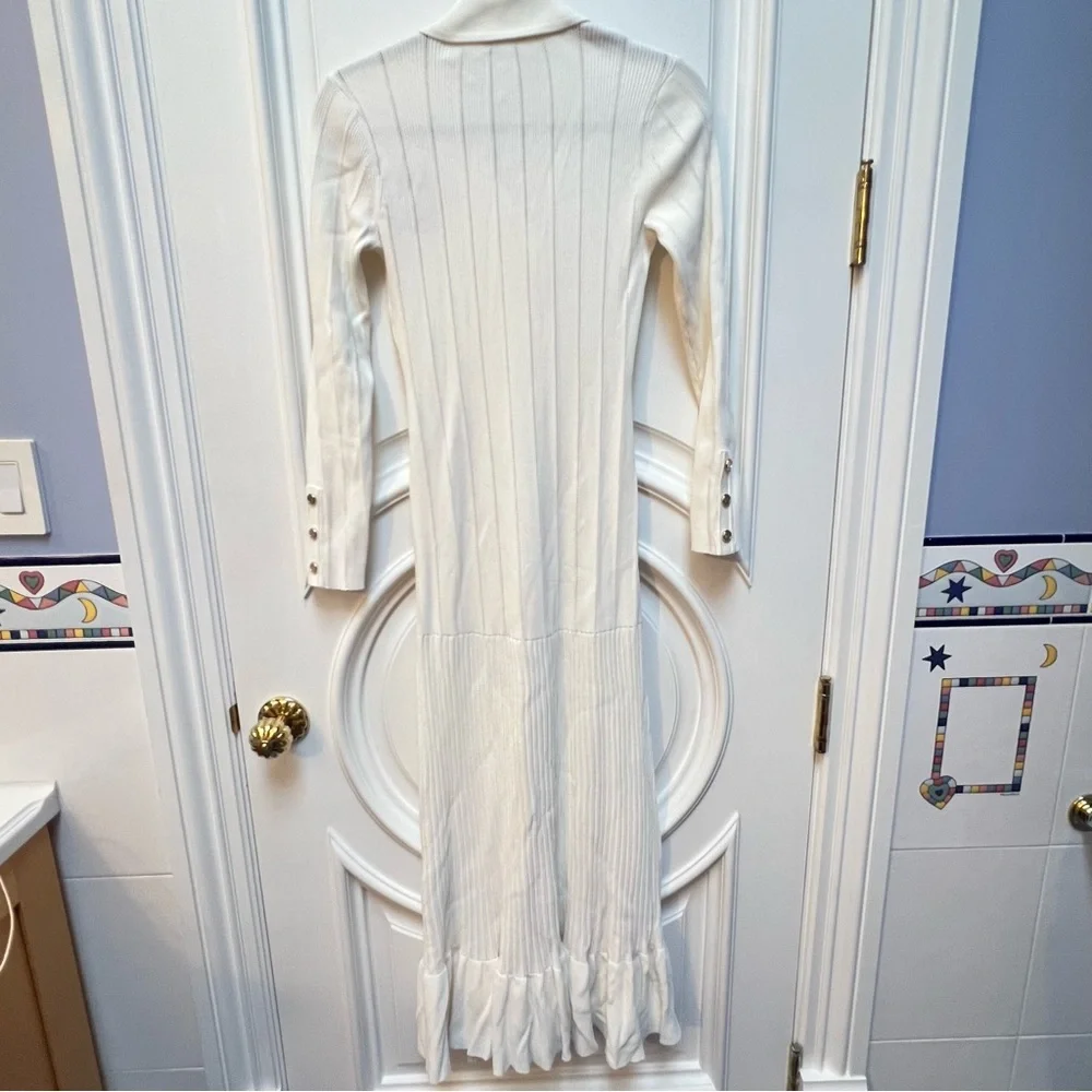 NWT Sandro Olympe Knit Maxi Dress $282 at Sandro/Bloomingdales—collar dirt marks - Picture 10 of 14